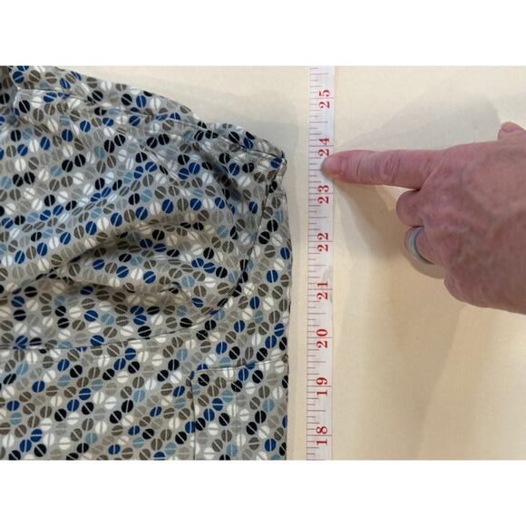 Crazy Horse Button-Up Shirt L – Retro Geometric Print, Short Sleeve Casual - Picture 4 of 4